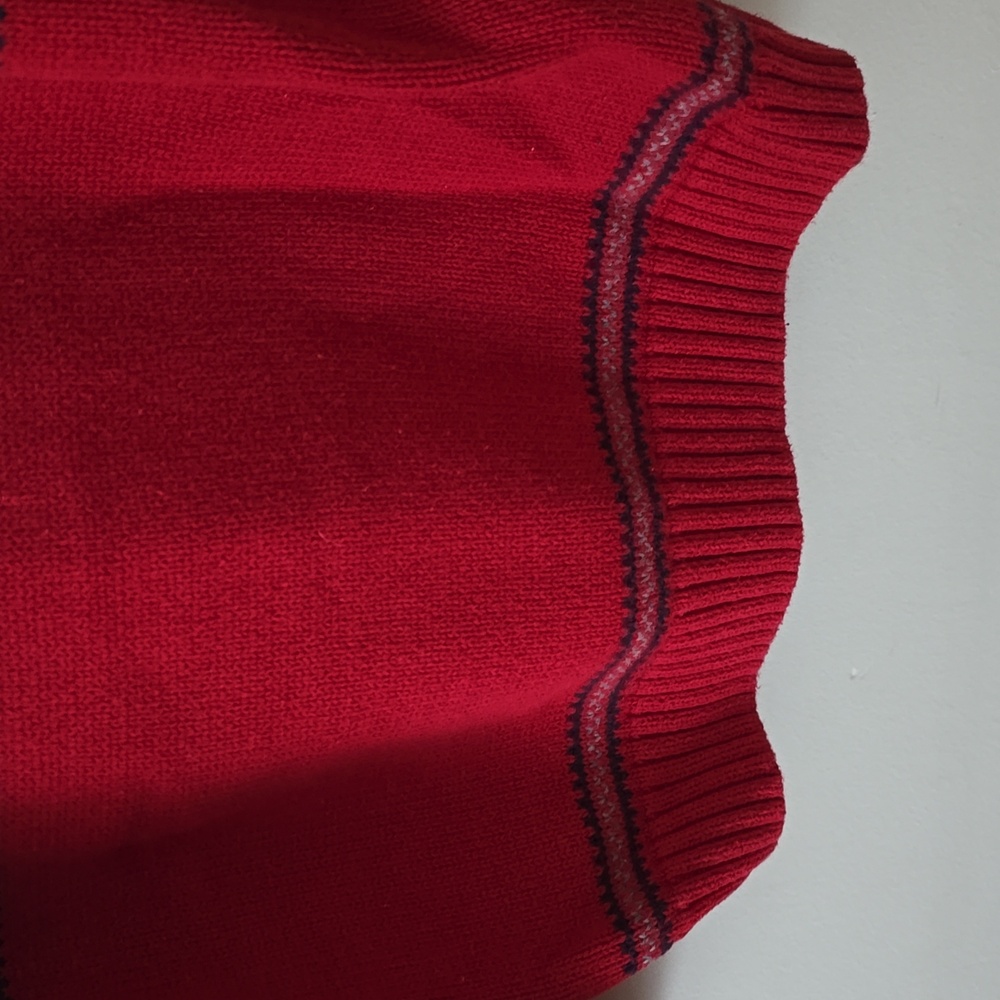 Janie and Jack Red and White Moose Crewneck Sweater Boys Size 5 - Picture 3 of 6